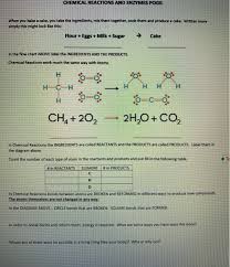 Types of chemical reactions do. Solved Chemical Reactions And Enzymes Pogil When You Bake Chegg Com