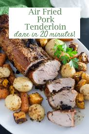 The first thing to do is to prepare your pork tenderloin by trimming the fat and membrane off and let it sit out for a few minutes to get closer to the. Garlic Air Fryer Pork Loin Binky S Culinary Carnival