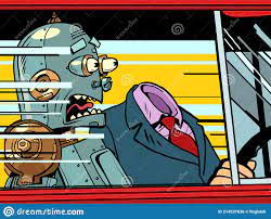 El Pasajero Robot Grita De Miedo Conduccion Peligrosa En La Carretera Ilustracion Del Vector Ilustracion De Lindo Icono 214537636