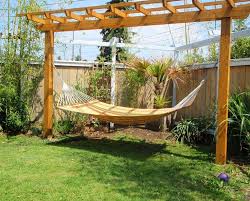 Everybody loves the image of lying in a backyard hammock and enjoying the afternoon breeze, but how often do we … Corner Backyard Hammock Ideas Novocom Top