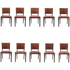 Set Of Ten Dining Chairs In Mahogany And Nigerian Goatskin By Frits Henningsen 1stdibs Com Dining Room Chairs Modern Chair Dining Chairs