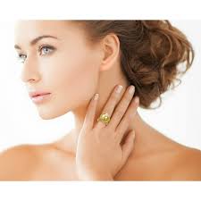 11mm Golden South Sea Cultured Pearl & Diamond Natasha Ring in 18K Gold