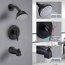 Choosing a shower tub for your bathroom might be a daunting task. Buy Homelody Matte Black Shower Tub Kit Rough In Valve Include Single Function Tub And Shower Faucet Set With 4 Inch High Pressure Shower Head Shower Combo Online In Indonesia B07z4rnx9h