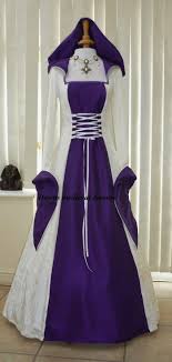 Pagan Cream And Purple Wedding Hood Dress Medieval Dresses And Gowns For Weddings Handfasting Ceremonies And Other Special Occasions Dresses Medieval Dress Stunning Dresses