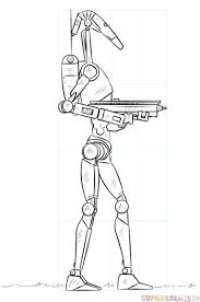 How To Draw A Battle Droid Step By Step Drawing Tutorials Star Wars Drawings Star Wars Characters Drawings Star Wars Artwork