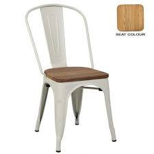 Decofurn Tolix Dining Chair With Wood R649
