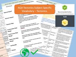 Aqa 9 1 Subject Specific Vocabulary Tectonic Hazards 1 Revision And Lesson Starter Lessons Starters Vocabulary Gcse Geography Revision
