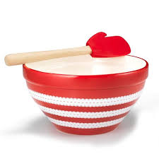 Bowl And Spatula Set Ceramic 2 Qt Bowl And Wood Silicone Spatula Hand Wash Spatula Is Mitten Shaped Baking Gift Set Baking Gifts Gift Set
