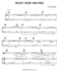 Right Here Waiting Sheet Music Richard Marx Sheetmusic Free Com