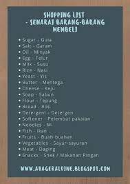 Berikut cara anda mencari kata dalam bahasa inggris dalam kamus online ini. Malay Language Bahasa Melayu Malaysia Shopping List Senarai Barang Barang Barang Membeli Beginner Lesson Learning Lesson