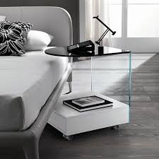 Fancy Rollo Glass Side Table Glass Bedside Table Exclusive Bedroom Design Glass Side Tables