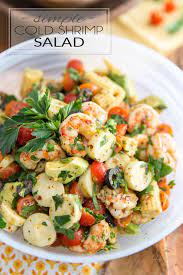 Serve this cold shrimp salad recipe with a complementary dish like a cold soup, a salad, or try it with another summer favorite, a tomato tart. Simple Cold Shrimp Salad The Healthy Foodie
