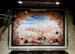 italian tile murals tuscan backsplash