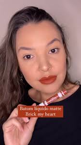 Esse aqui é para chegar e paaaah😄 batom líquido matte Brick my heart. Eu  acho lindooo e você? 💄💕 #festivaldebatons #deixesuamarcamk  #batomliquidomatte #batom #maquiagem #maquiagembrasil