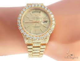 Check out our iced out rolex selection for the very best in unique or custom, handmade pieces from our wrist watches shops. 36mm Fully Iced Out 18k Yellow Gold Rolex Presidential Watch 65021 Mens Diamond Rolex Watch Collection Yellow Gold 18k Round Cut 17 50 Ct