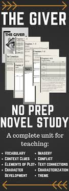 No Prep Novel Study The Giver With Images Novel Studies Text To Text Connections Writing Response