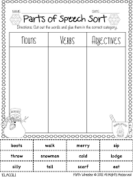 Language Arts Snowmen Freebies Speech And Language Teaching Writing Parts Of Speech