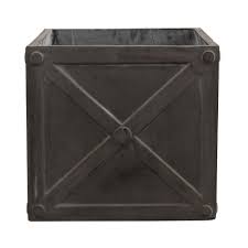 Home Decorators Collection 17 In W Fiberglass Resin Napoli Graphite Cube Planter 1371720270 The Home Depot Fiberglass Resin Planters Square Planters