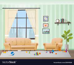 Library of messy living room clip art transparent library png. Children Scattered Toys In Messy Empty Living Room Room Vector Room Illustration Living Room Clipart