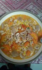 Rumah Masak Sup Jagung Jamur Bahan Jamur Kancing Jagung Manis Wortel Baso Sapi Makanan Telur Orak Arik Sup