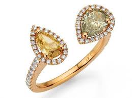 Ring Aus Rosegold Mit 2 Diamant Tropfen Ringe Mit Brillanten Ringe Von Hofen Juweliere