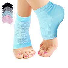 Amazon Com Nado Care 4 Pairs Heels Moisturizing Socks For Dry Cracked Heels Repair Moisturizing Gel Heel Sleeves Open Toe Comfy Socks Day Night Pink Blue Grey And Black Beauty