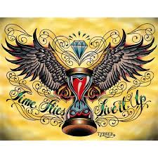 Maybe you would like to learn more about one of these? Time Flies By Tyler Bredeweg Canvas Giclee Traditional Tattoo Hourglass Wings Walmart Com Walmart Com
