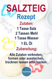 Die gebackenen und ausgekühlten figuren lassen sich mit bastelfarben nach lust und laune bemalen. Salzteig Rezept Und Bastelideen Nurrosa