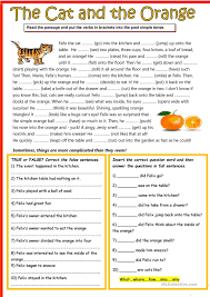 The Cat And The Orange English Reading Reading Comprehension Lessons Reading Comprehension Worksheets
