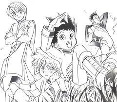 This book makes a perfect gift for your friend or your son that love anime hunter x hunter large page size 8.5 x 1130 unique illustrations 30 resampled coloring pageseach illustration is printed on a separate sheet to avoid bleed through coloring book for boys and girls. Hunter X Hunter Coloring Page Hunter X Hunter Coloring Pages Hunter X Hunter Coloring Pages