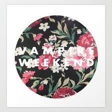 Vampire weekend's modern vampires of the city floral pattern. Vampire Weekend Floral Logo Art Print By Elianne Society6