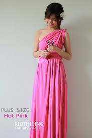 Plus Sizes Maxi Hot Pink Infinity Dress Bridesmaid Dress Prom Dress Convertible Dress Wrap Dress Infinity Dress Infinity Dress Bridesmaid Dresses