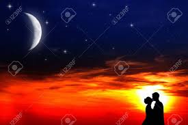 Image result for images lovers kiss sunset silhouette