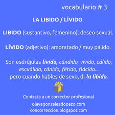 Con Correccion Vocabulario Libido Livido Palabras De Vocabulario Diccionario Palabras Aprender Ortografia