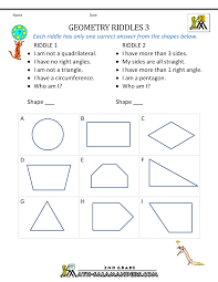 Math puzzle worksheets 3rd grade. Free Geometry Worksheets 2nd Grade Geometry Riddles