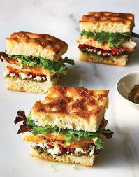 Chicken Pesto Focaccia Sandwiches Recipe No Heat Lunch Summer Chicken Recipes Cold Lunches