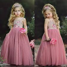 Usa Long Princess Girls Dress Flower Solid Baby Lace Party Gown Formal Dresses Ebay Girls Long Dresses Flower Girl Dress Lace Flower Girl Dresses