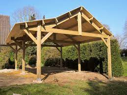 Image Carports Bois Toit Plat Double Pente Pergolas Decochalet Plan Cabane Pergola Bois Pergola