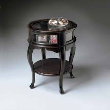 Handpainted Round Curio Table With Glass Panels By Butler Table Glass Panels Decor