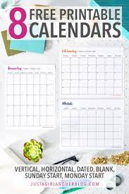 Free printable vertical monthly calendar. Printable Calendar 8 Beautiful Free Calendars Abby Lawson