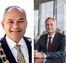 Mayor Tom Tate and Scott Hutchinson