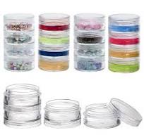 5 Set (20 Pieces) Stackable Cosmetic Containers with Screw Lids and Labels，10 Grams Clear Plastic Empty Jars Small Makeup Sample Containers for Beauty ...
