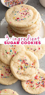 Quick And Easy Sugar Cookies Made With Only 3 Pantry Ingredients And No Egg So Simple And Foo Sugar Cookie Recipe Easy Sugar Cookies Recipe Easy Sugar Cookies
