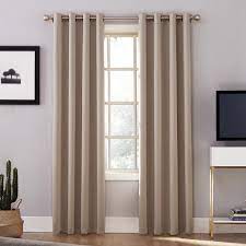 Sun Zero Oslo Woven Home Theater Grade Blackout Stone Grommet Single Curtain Panel 52 In W X 95 In L 52498 The Home Depot In 2021 Panel Curtains Grommet Curtains Home