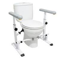 KMINA Toilet Safety Rails for Seniors, Heavy Duty Frame with Handles,  Adjustable Height and Width, Handicap Grab Bars