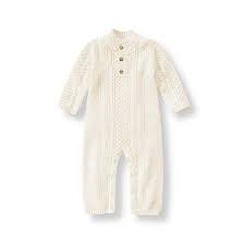 Cute onesie with whale motif in knit and purl stitches. Newborn Ivory Cable Knit One Piece By Janie And Jack