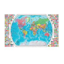 Grande carte du monde anglais montre toutes les frontières politiques des pays du monde. Carte Du Monde Plastifiee Anglais Buropro