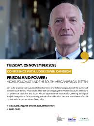 The French Institute of South Africa (IFAS) is pleased to invite you to a  talk by Justice Edwin Cameron and Sohela Surajpal, two of the authors of  the new book 'Behind Prison