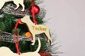 How tall is a dog on a christmas tree? Personalized Wooden Dog Christmas Ornaments Havoly