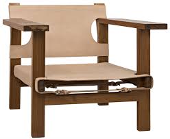 Constructed With Teak Planks This Chair Combines Rustic And Modern Style Thanks To The Natural Leather Seat And Back Teak Chairs Occasional Chairs Furniture